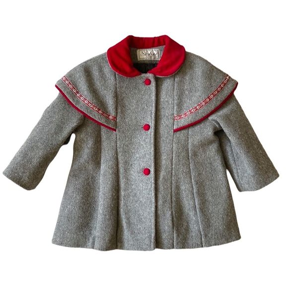 Vintage Other - Vintage Wool Coat Jacket Floral Aline Peter Pan Collar Button Down Formal Party